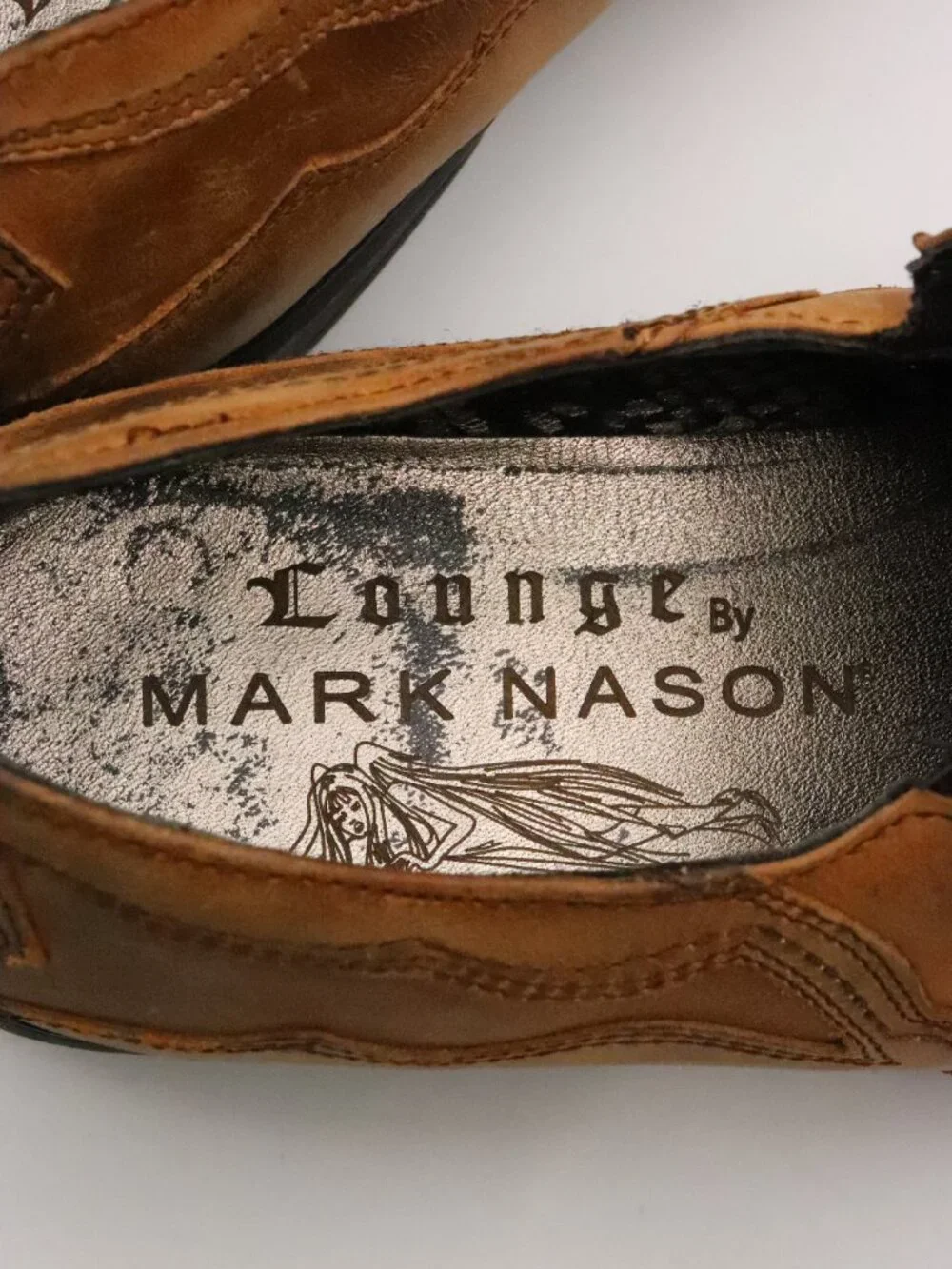 Lounge By Mark Nason U Rock Men's Size 10.5 Square Toe Loafers Brown Leather